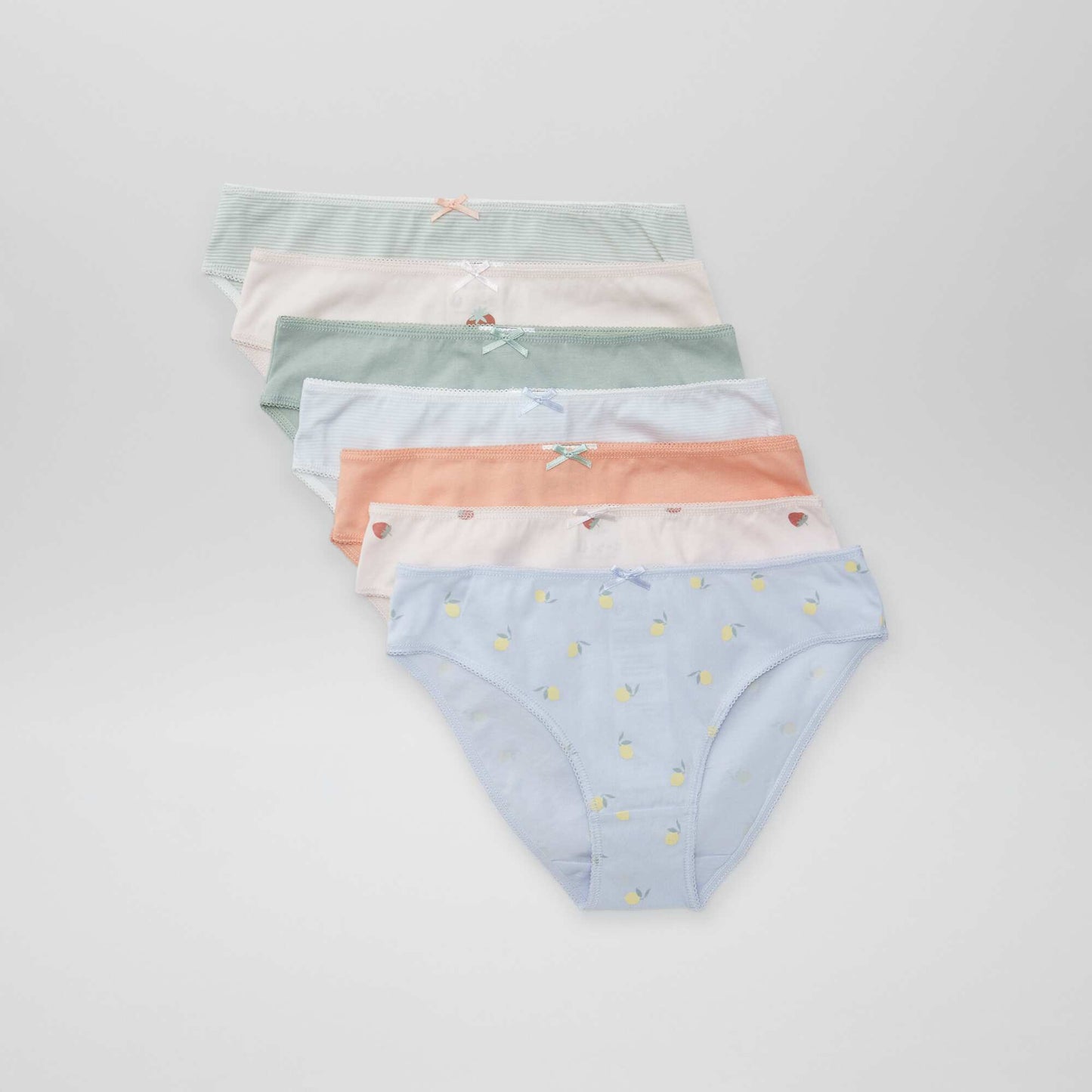Lot de 7 culottes VERT/BLEU/ROSE