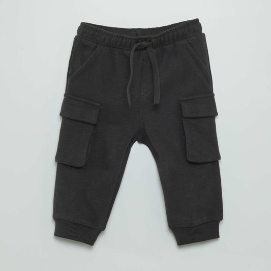 Pantalon en molleton avec poches sur les côtés Noir