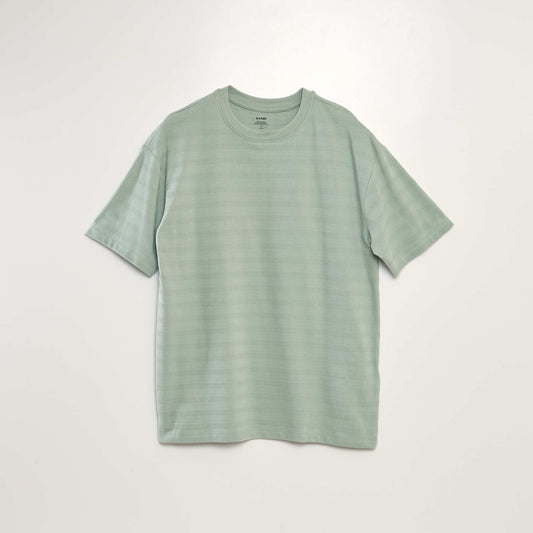 T-shirt en coton texturé Vert