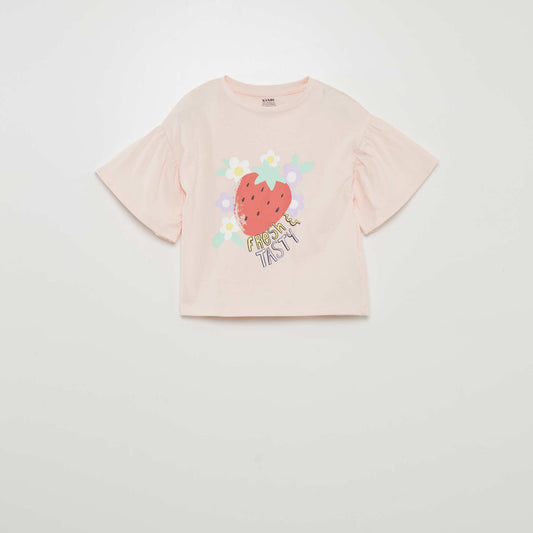 T-shirt imprimé 'fruits' manches courtes Rose