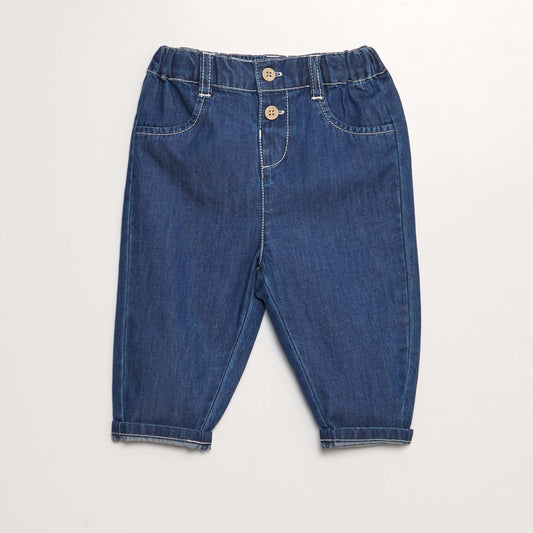 Pantalon en coton effet jean Bleu