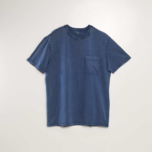 T-shirt en jersey effet délavé Bleu
