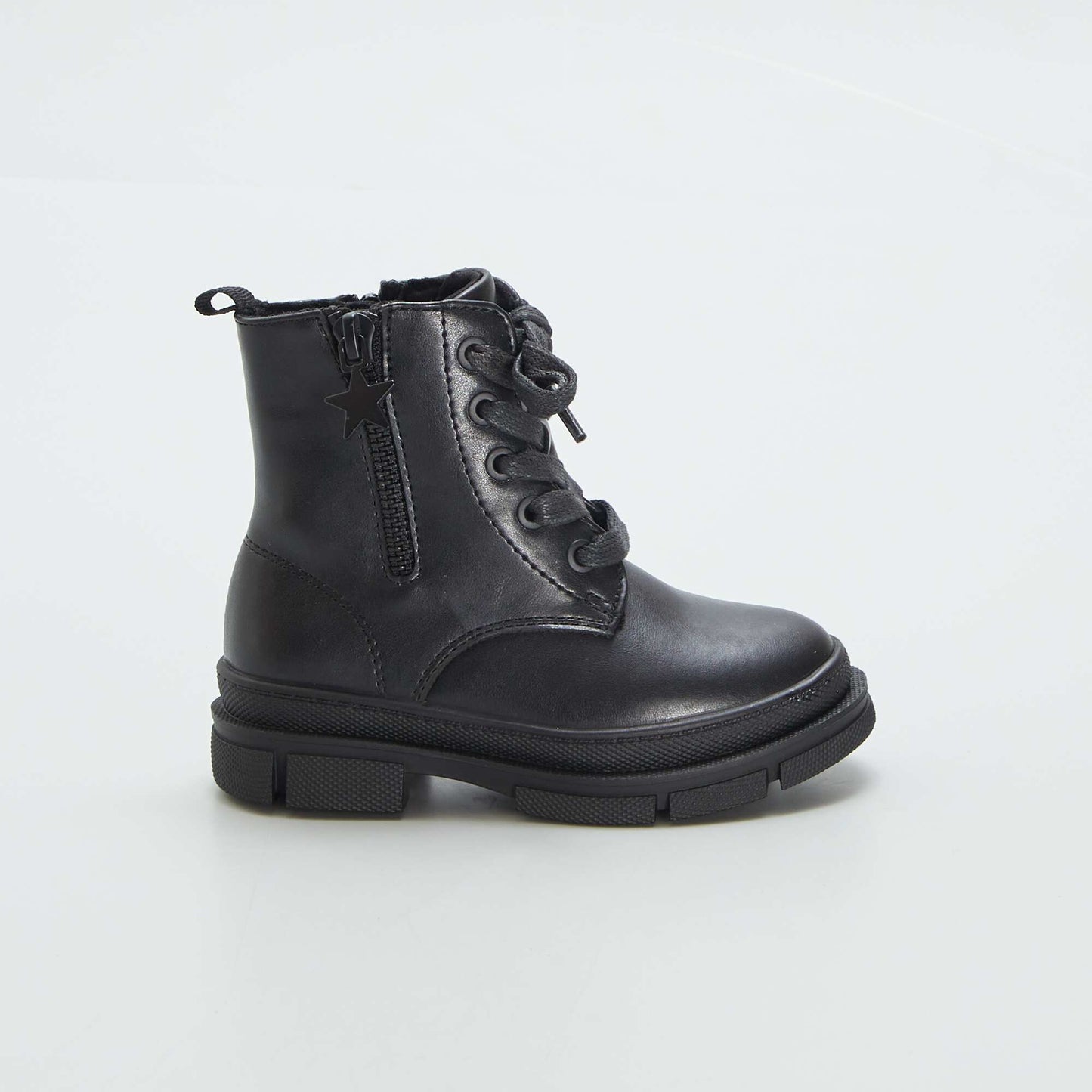 Bottines à lacets et fermeture Noir