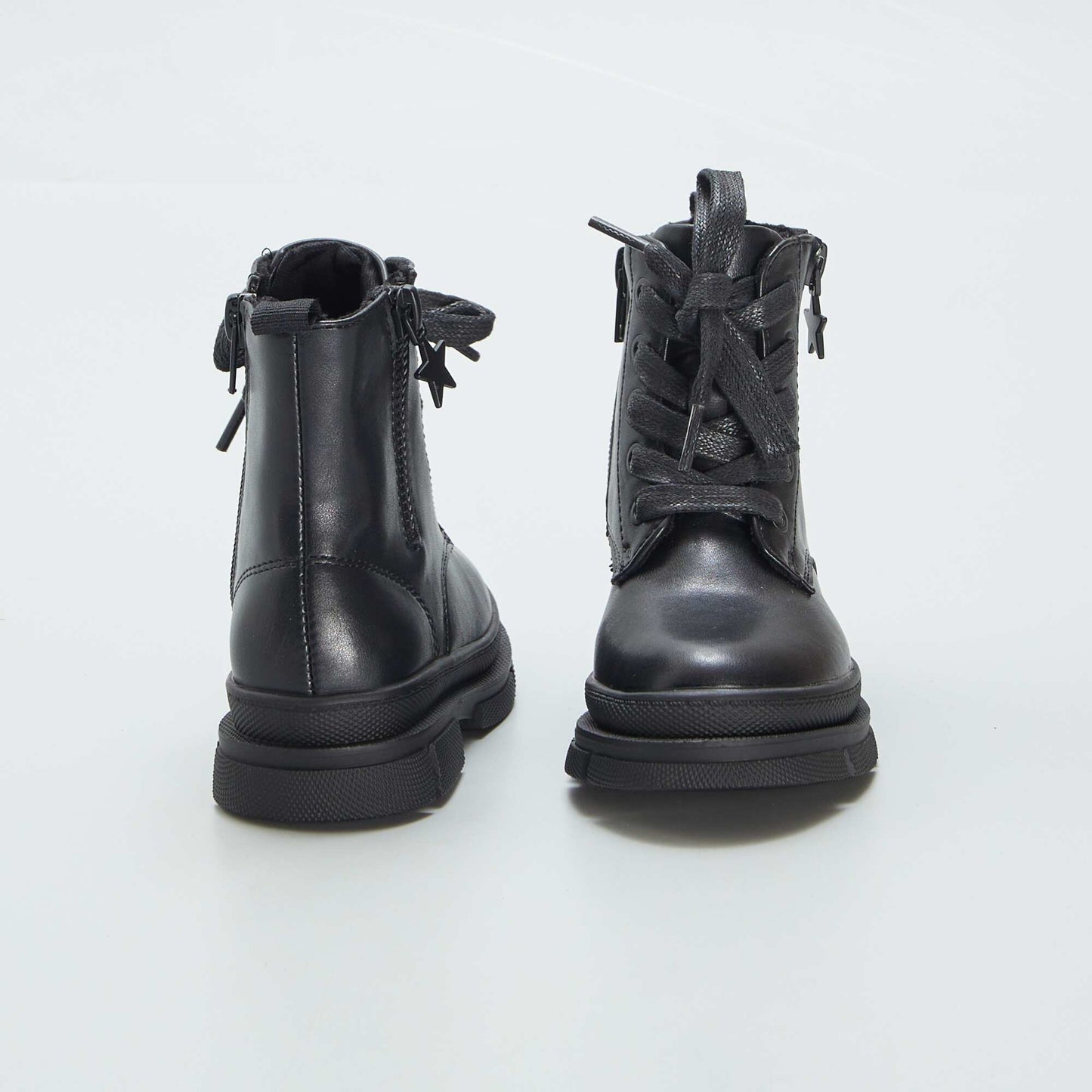 Bottines à lacets et fermeture Noir