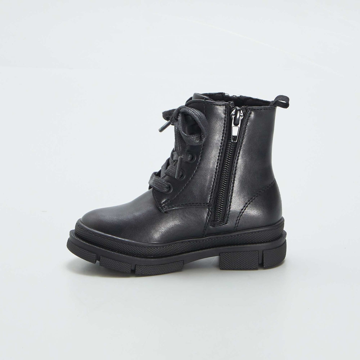 Bottines à lacets et fermeture Noir
