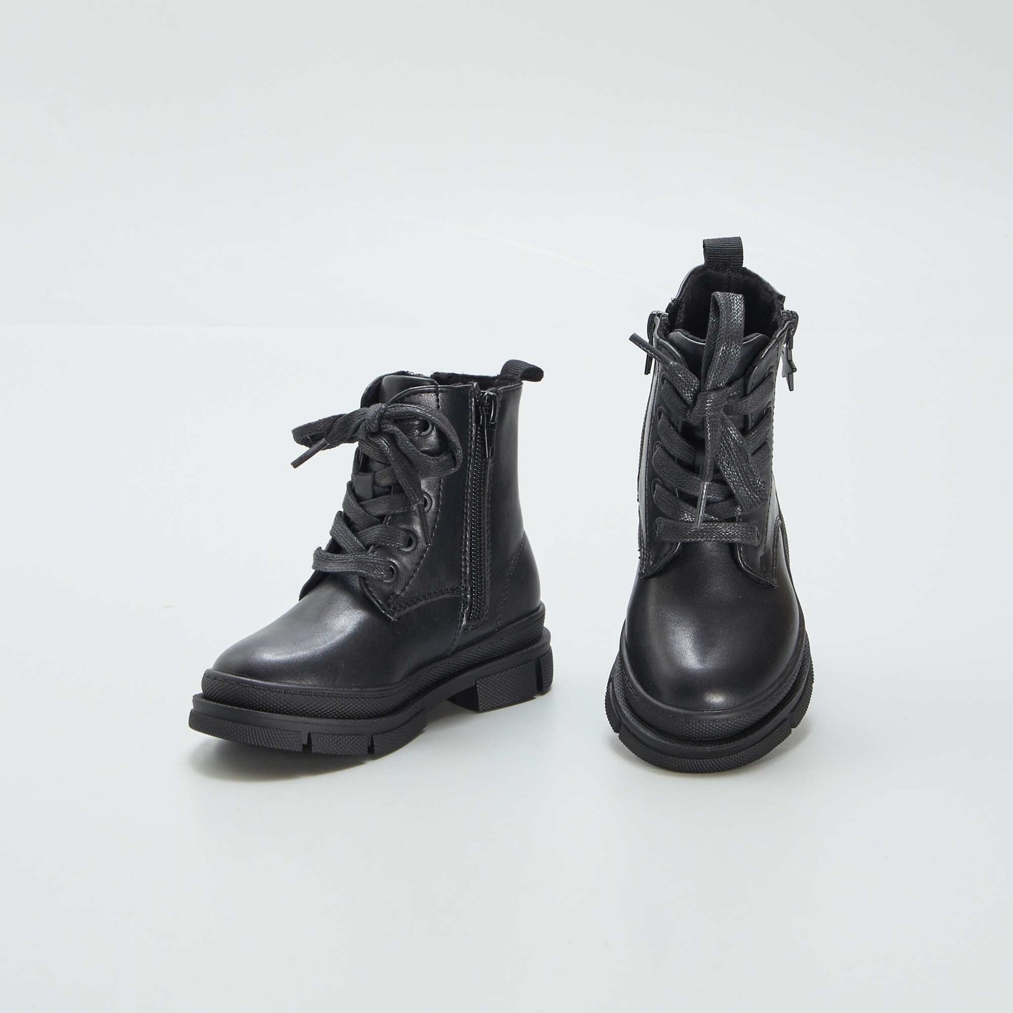 Bottines à lacets et fermeture Noir