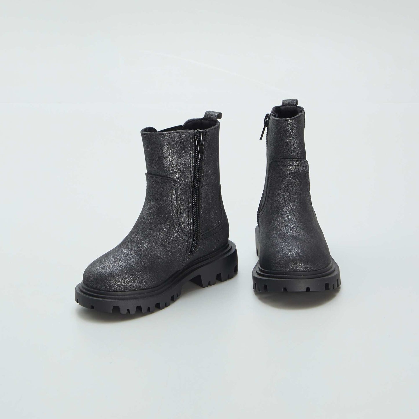 Boots irisés avec semelle crantée noir