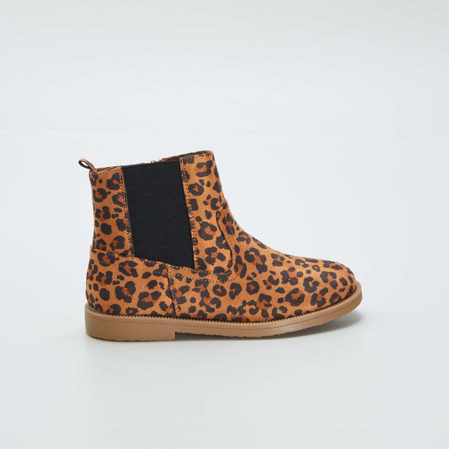 Boots modèle Chelsea 'léopard' Marron