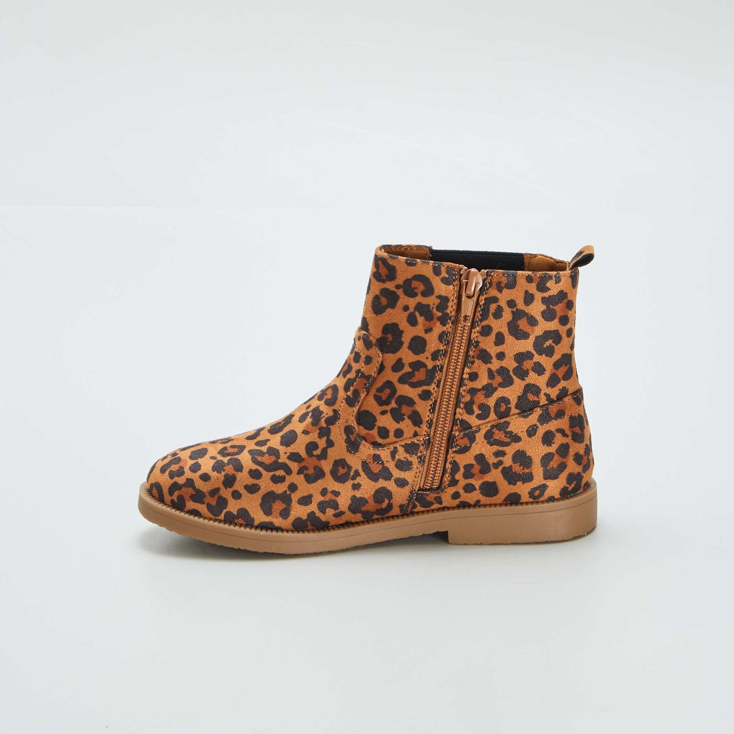 Boots modèle Chelsea 'léopard' Marron
