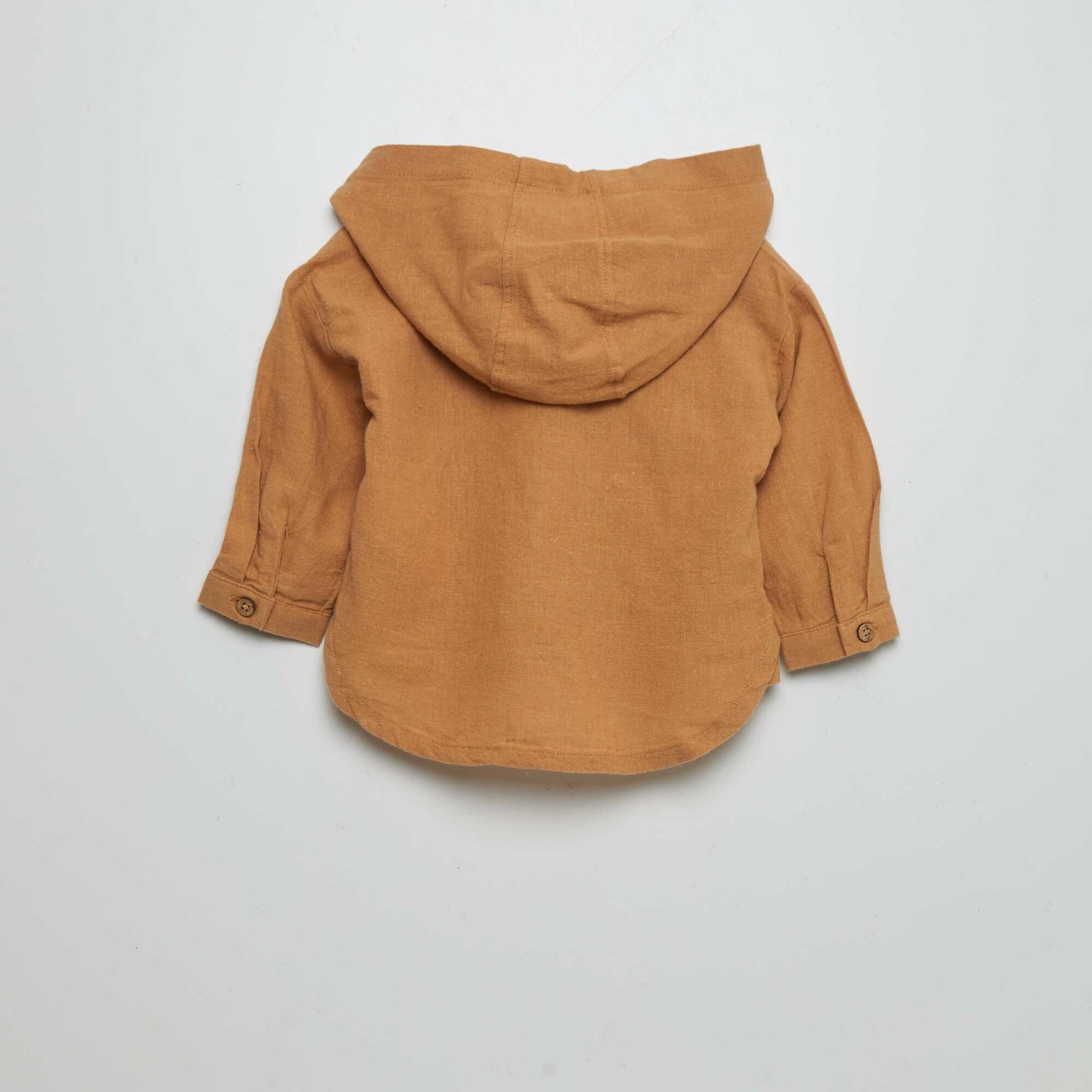 Chemise à capuche en lin mélangé beige