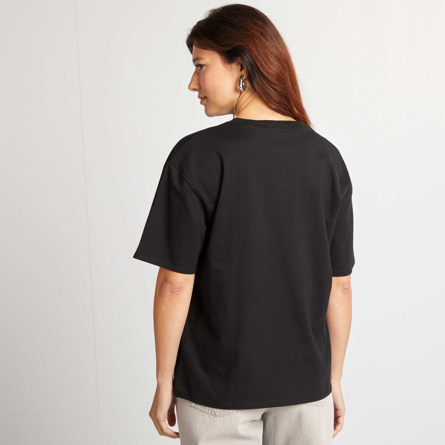 T-shirt oversize à col rond NOIR