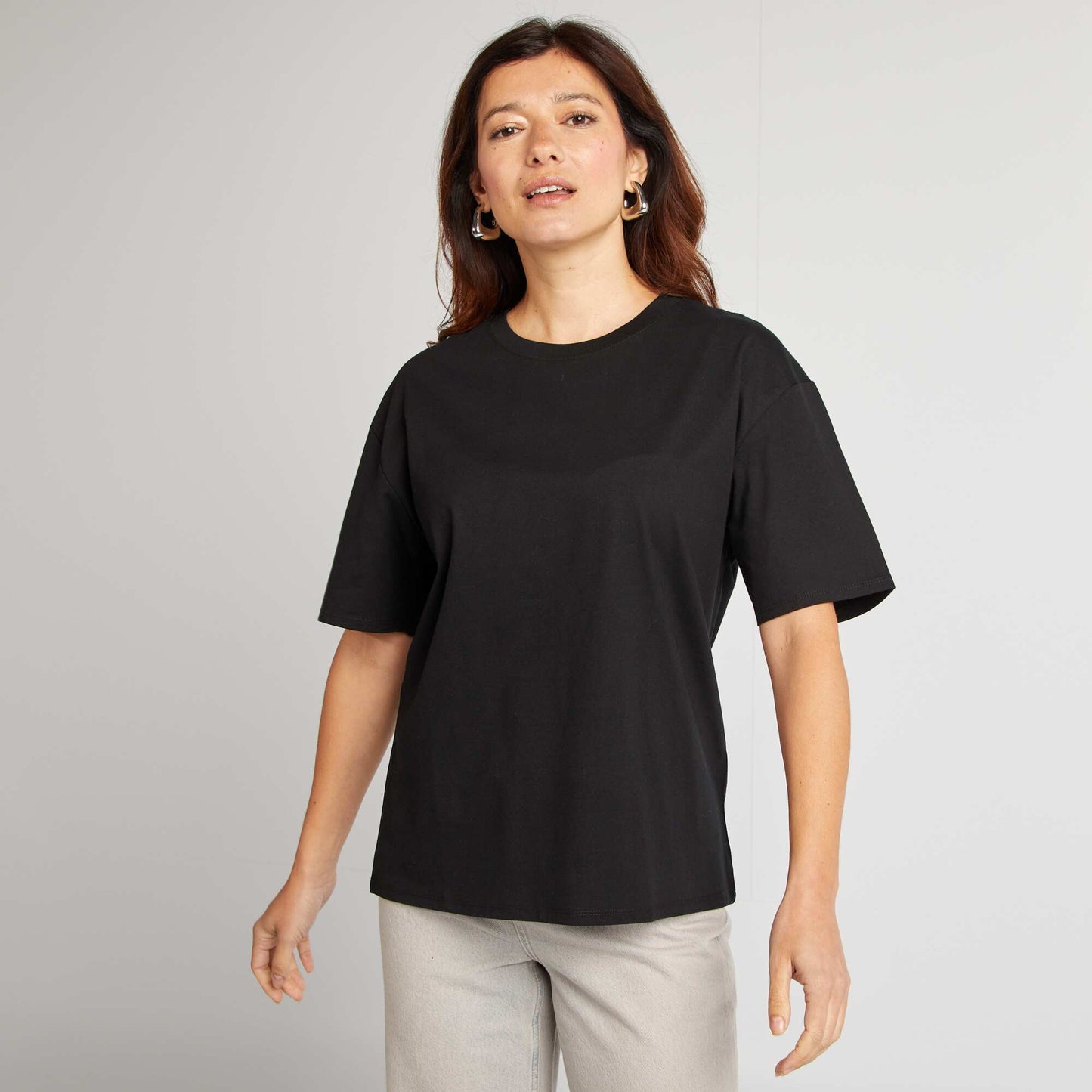 T-shirt oversize à col rond NOIR