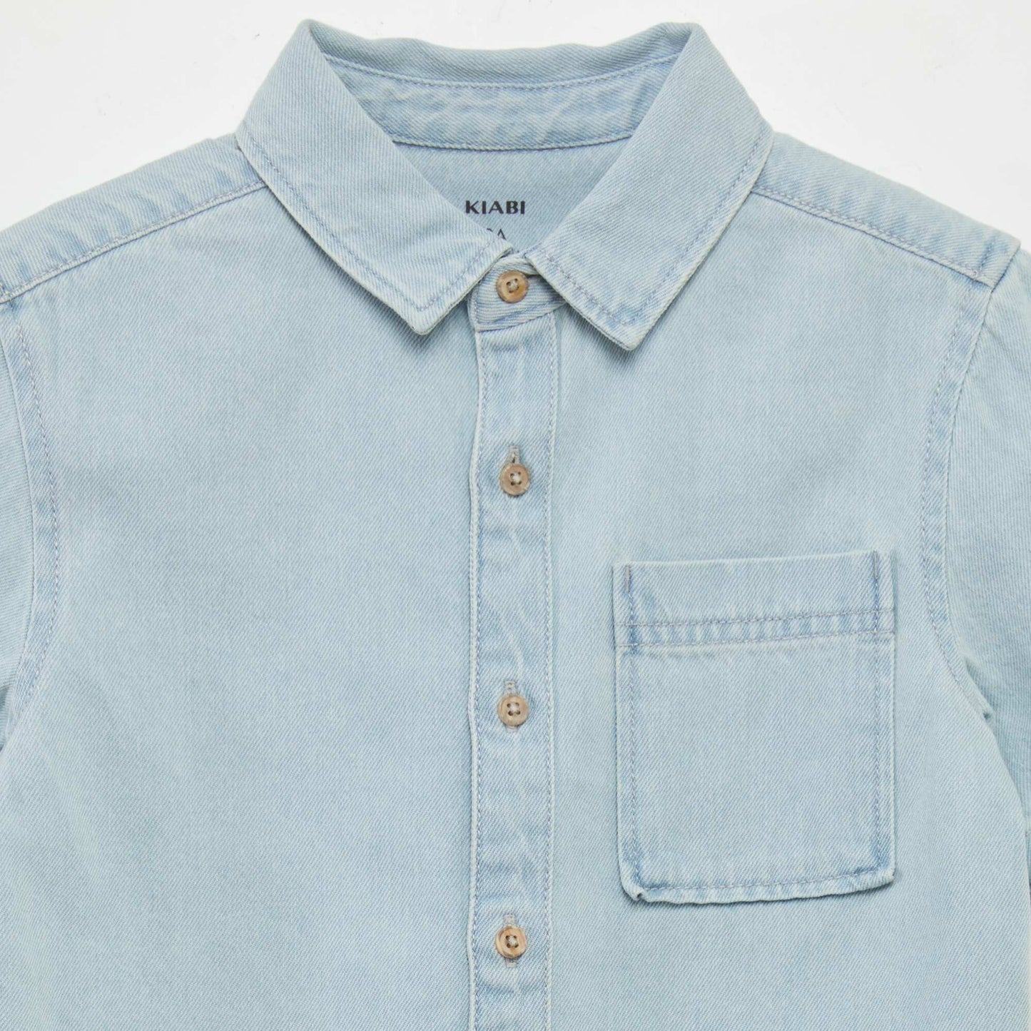 Chemise en denim à manches courtes Bleu clair