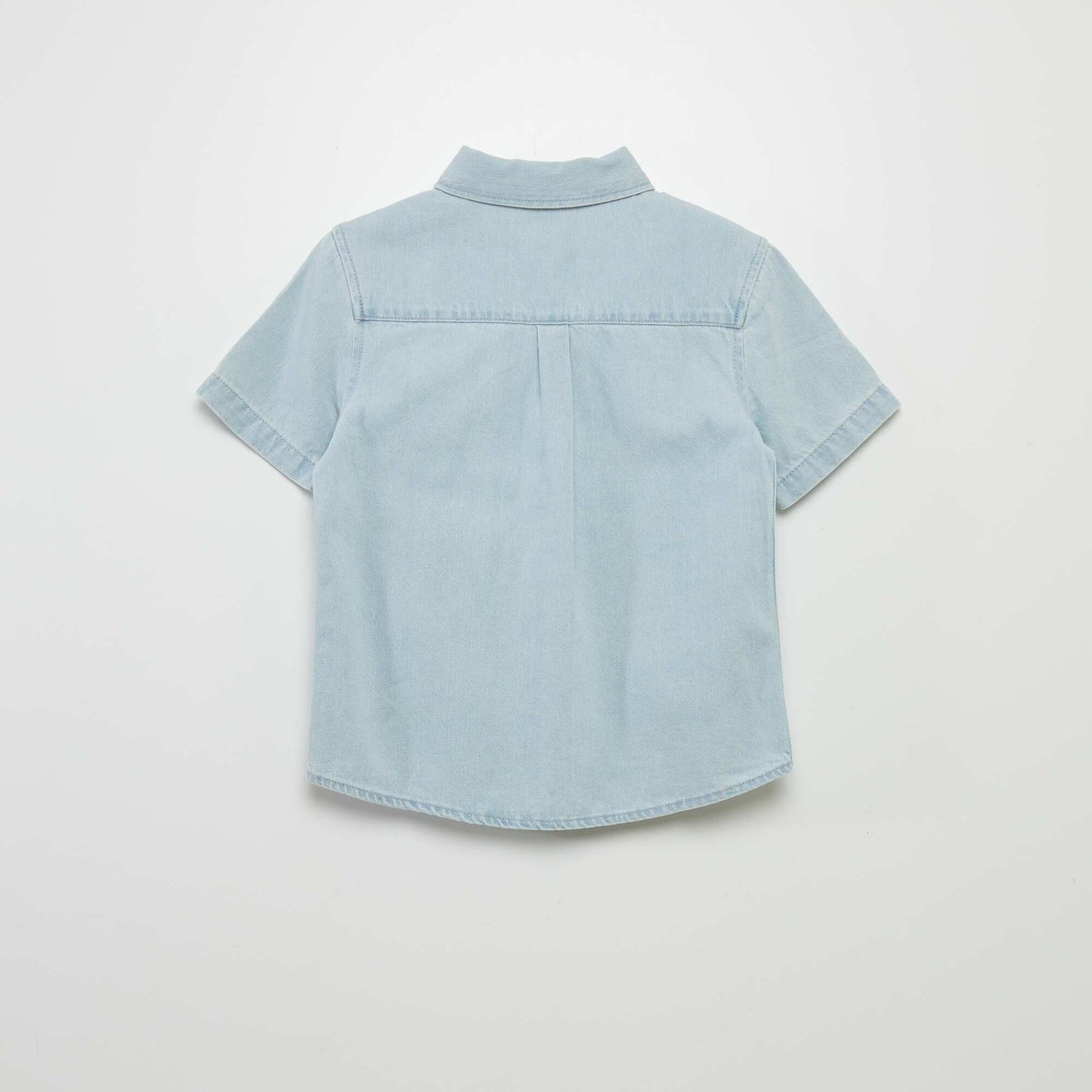 Chemise en denim à manches courtes Bleu clair