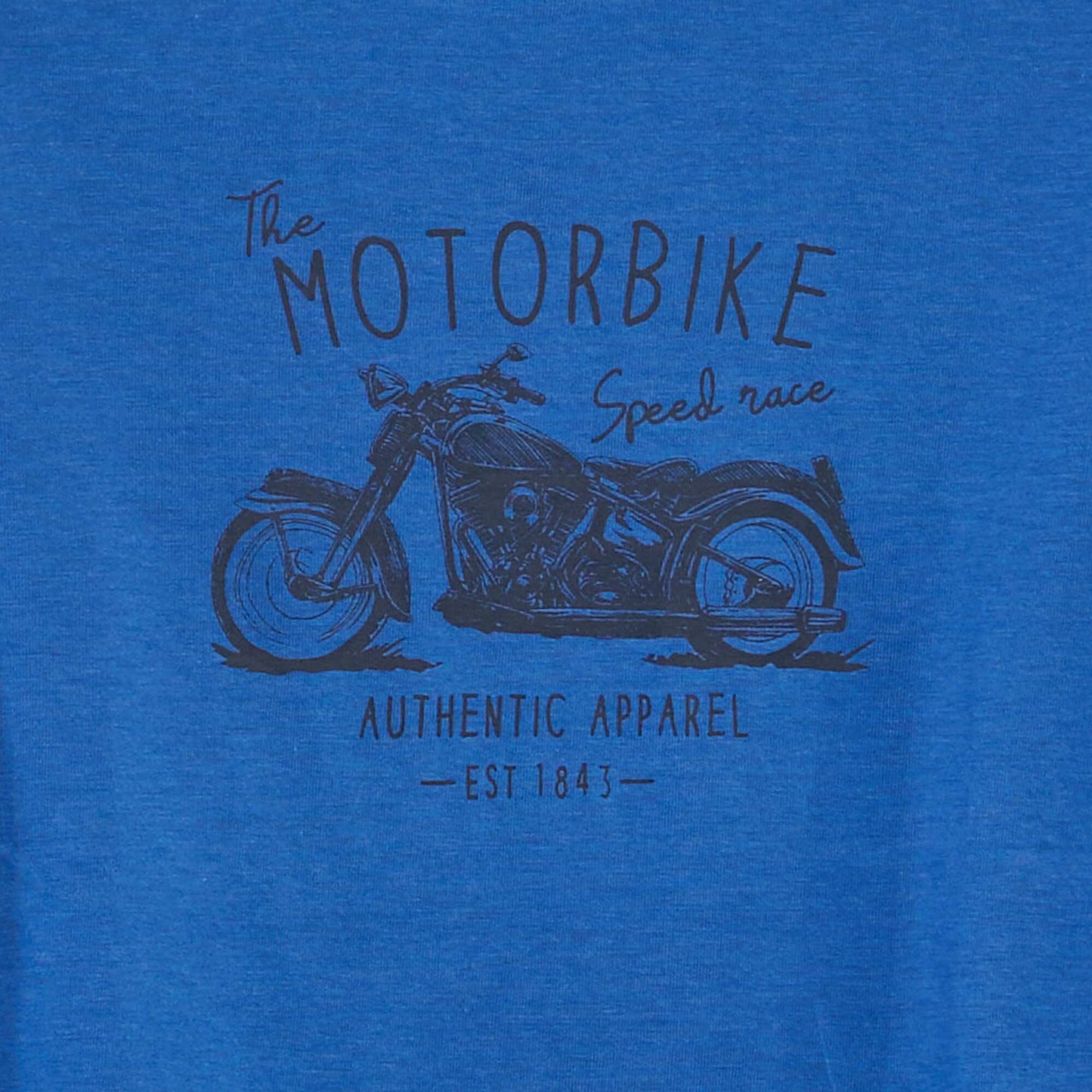 T-shirt imprimé à col rond Bleu
