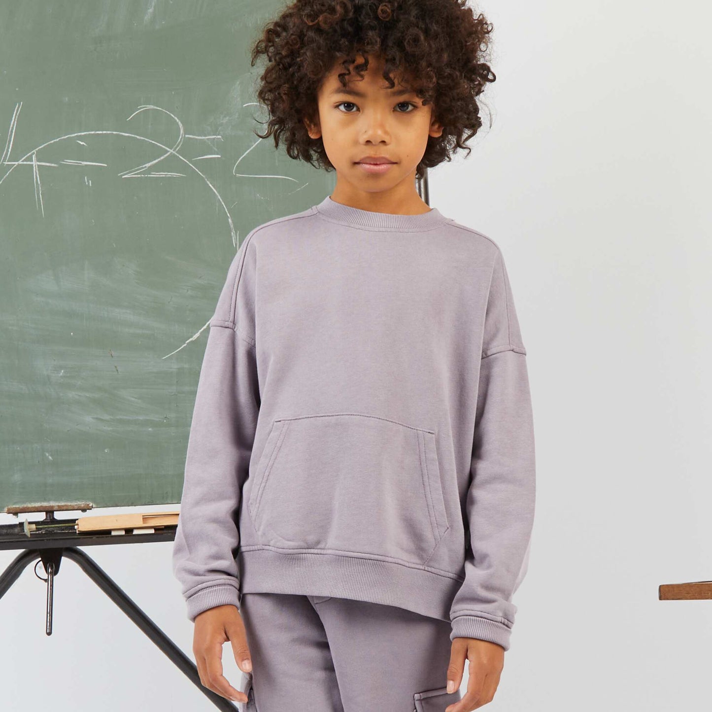 Sweat en molleton avec poche kangourou Violet