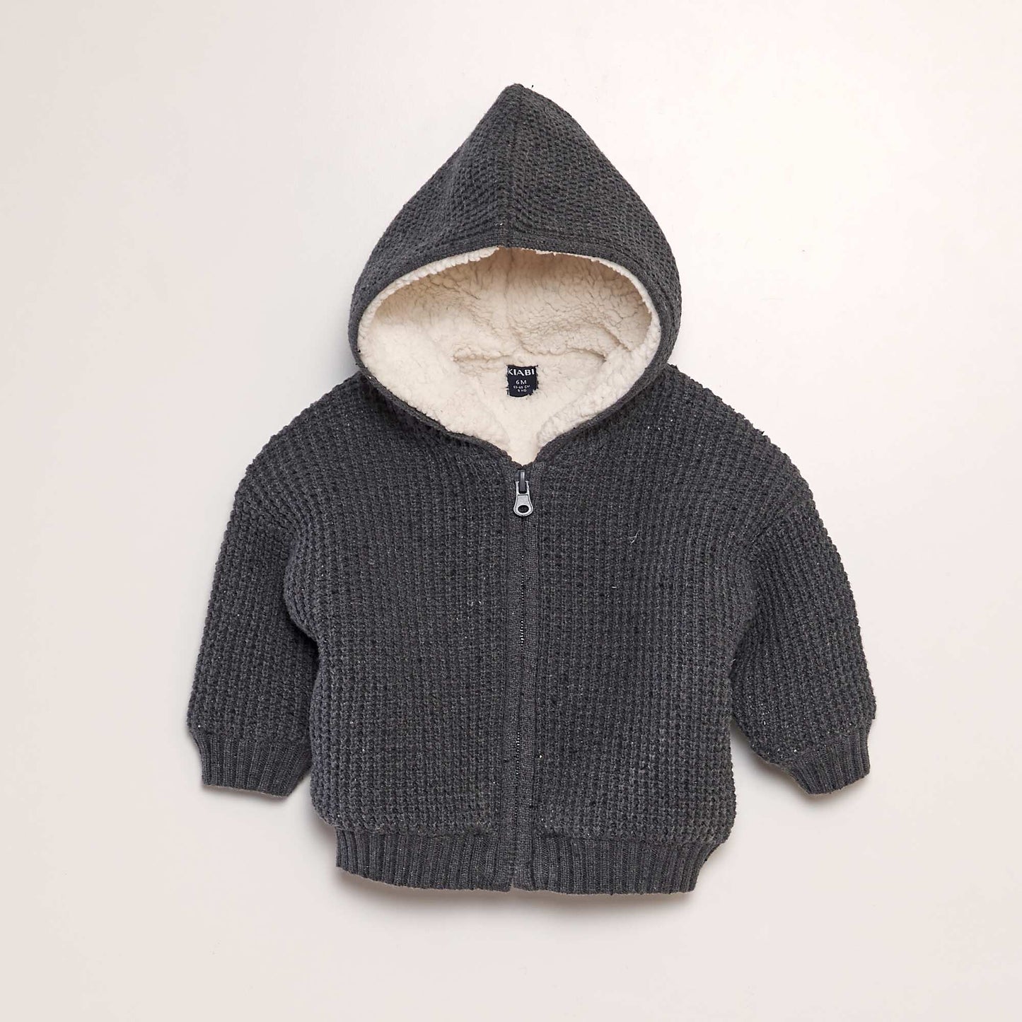 Gilet en tricot avec capuche Gris foncé
