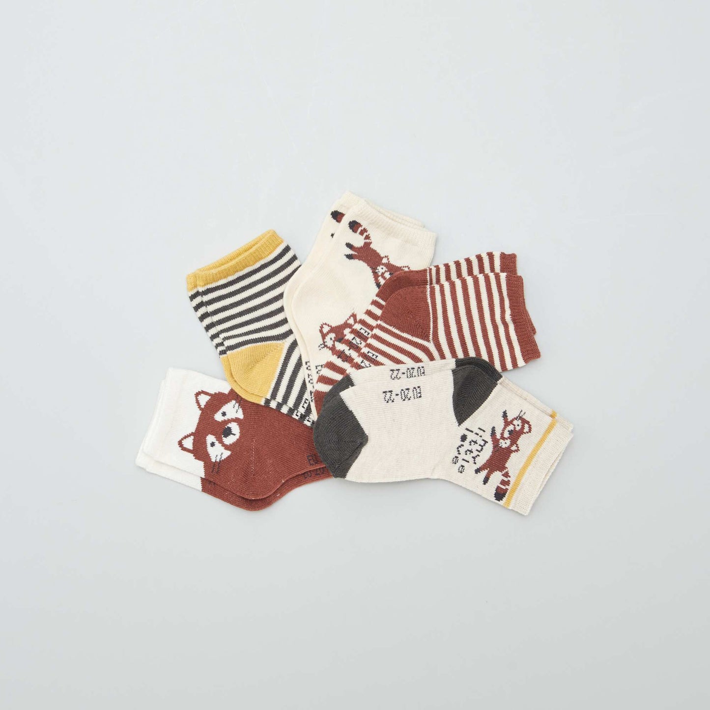 Lot de 5 paires de chaussettes en maille stretch Marron
