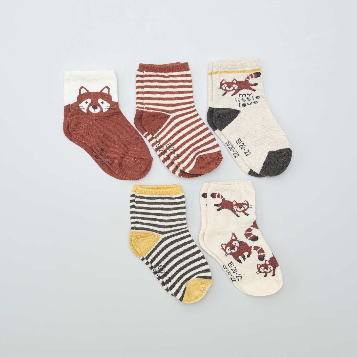 Lot de 5 paires de chaussettes en maille stretch Marron