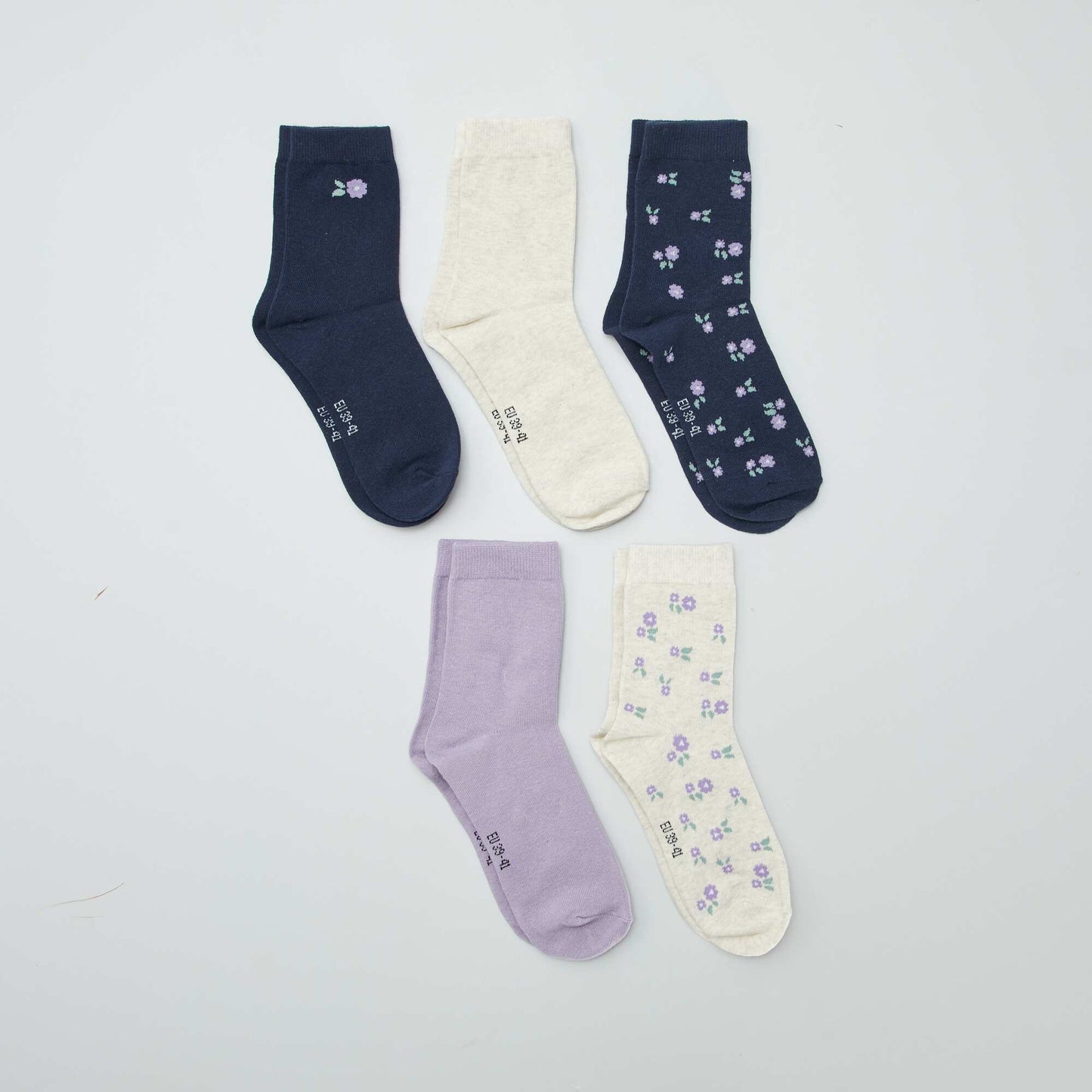 Lot de 5 paires de chaussettes fantaisies BLEU