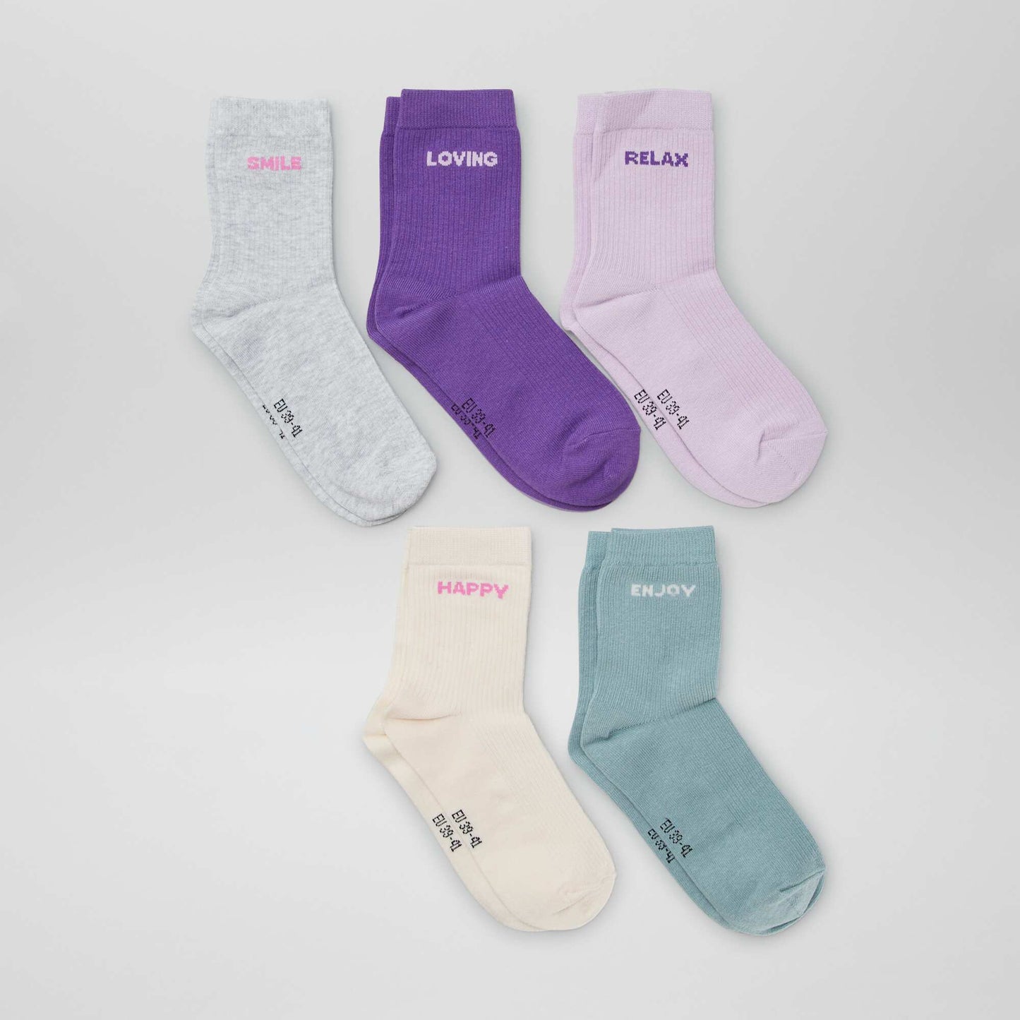 Lot de 5 paires de chaussettes fantaisies VIOLET