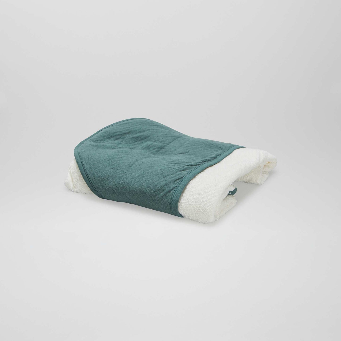 Cape de bain en éponge et gaze de coton Vert