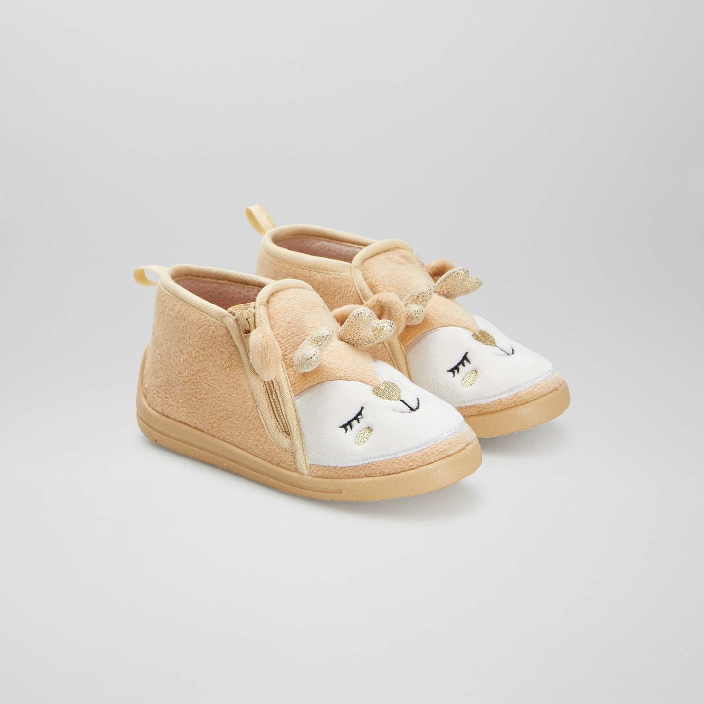 Chaussons bottillons 'renne' beige