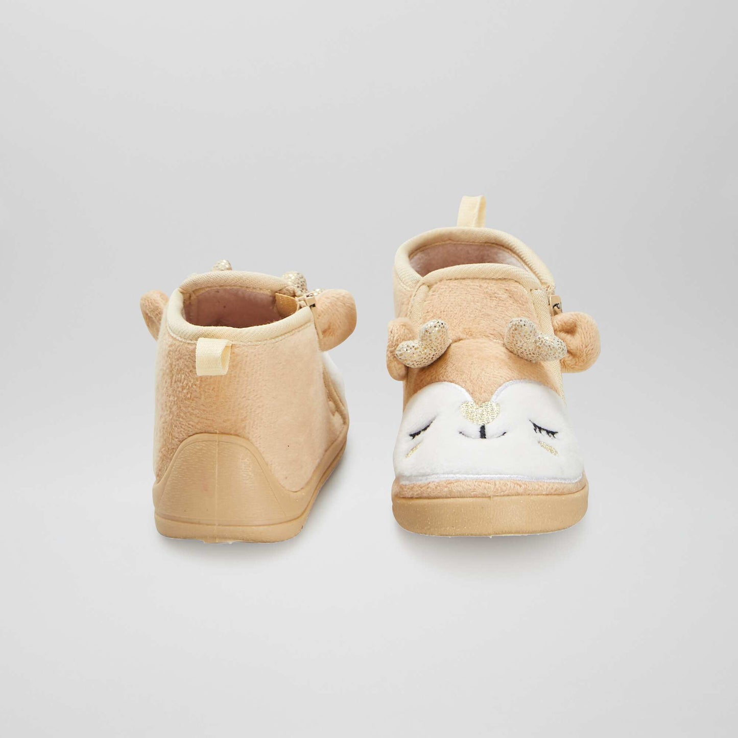 Chaussons bottillons 'renne' beige
