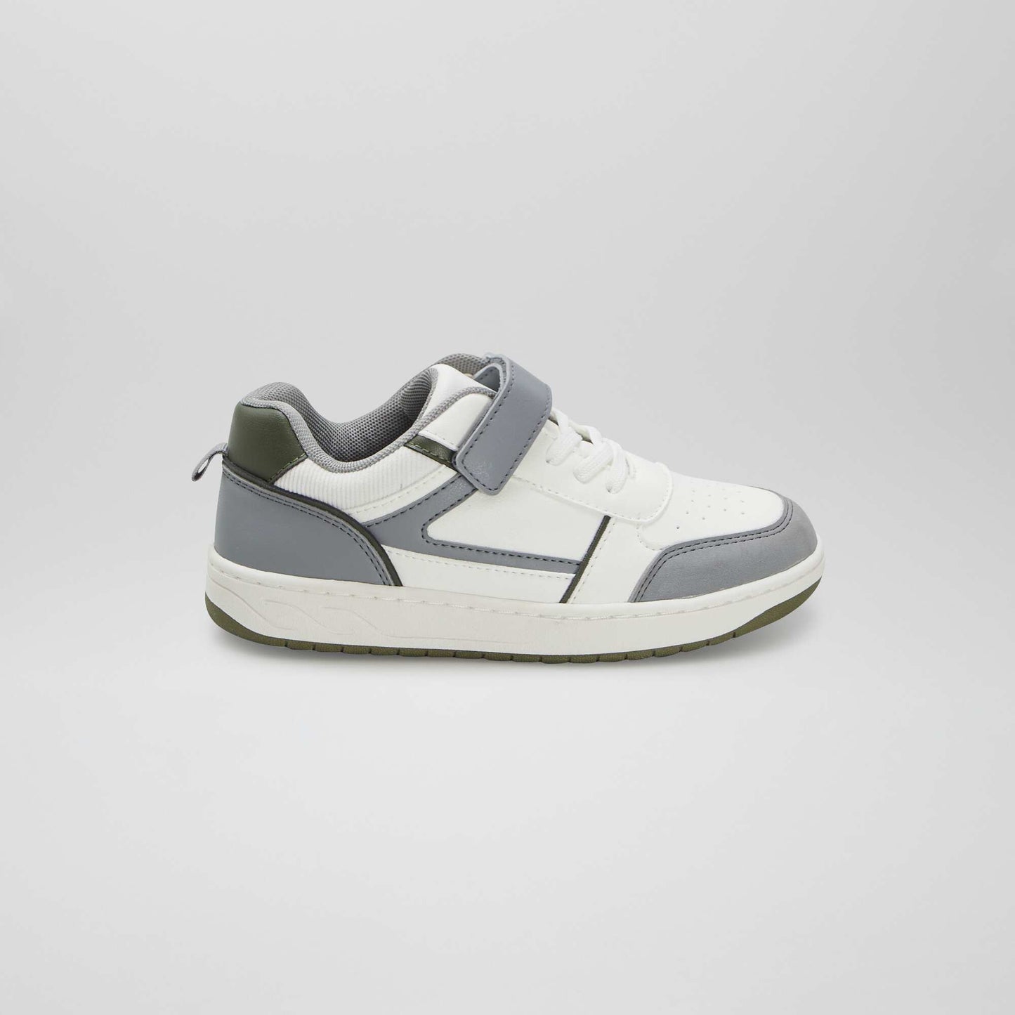 Baskets basses avec scratchs et lacets BLANC