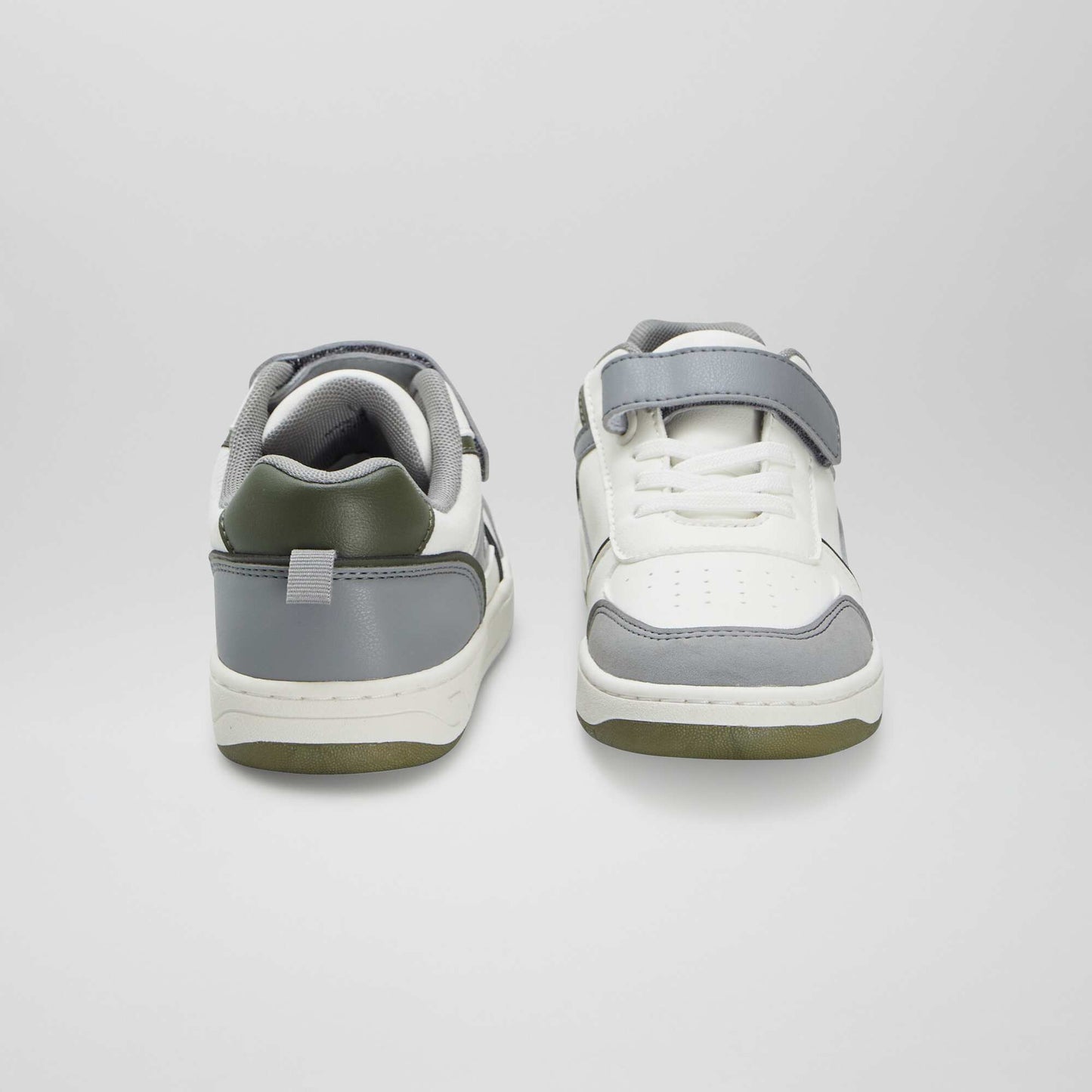 Baskets basses avec scratchs et lacets BLANC