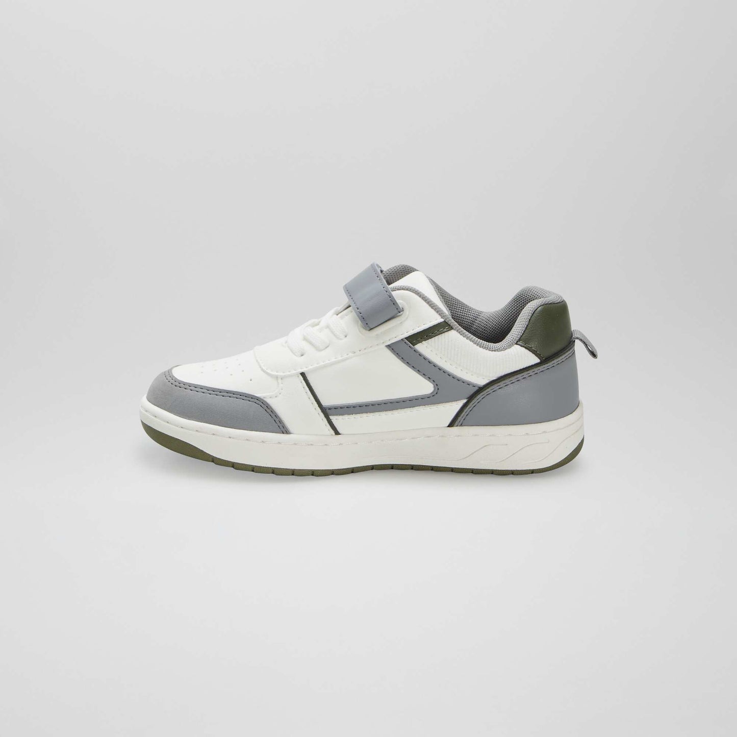 Baskets basses avec scratchs et lacets BLANC