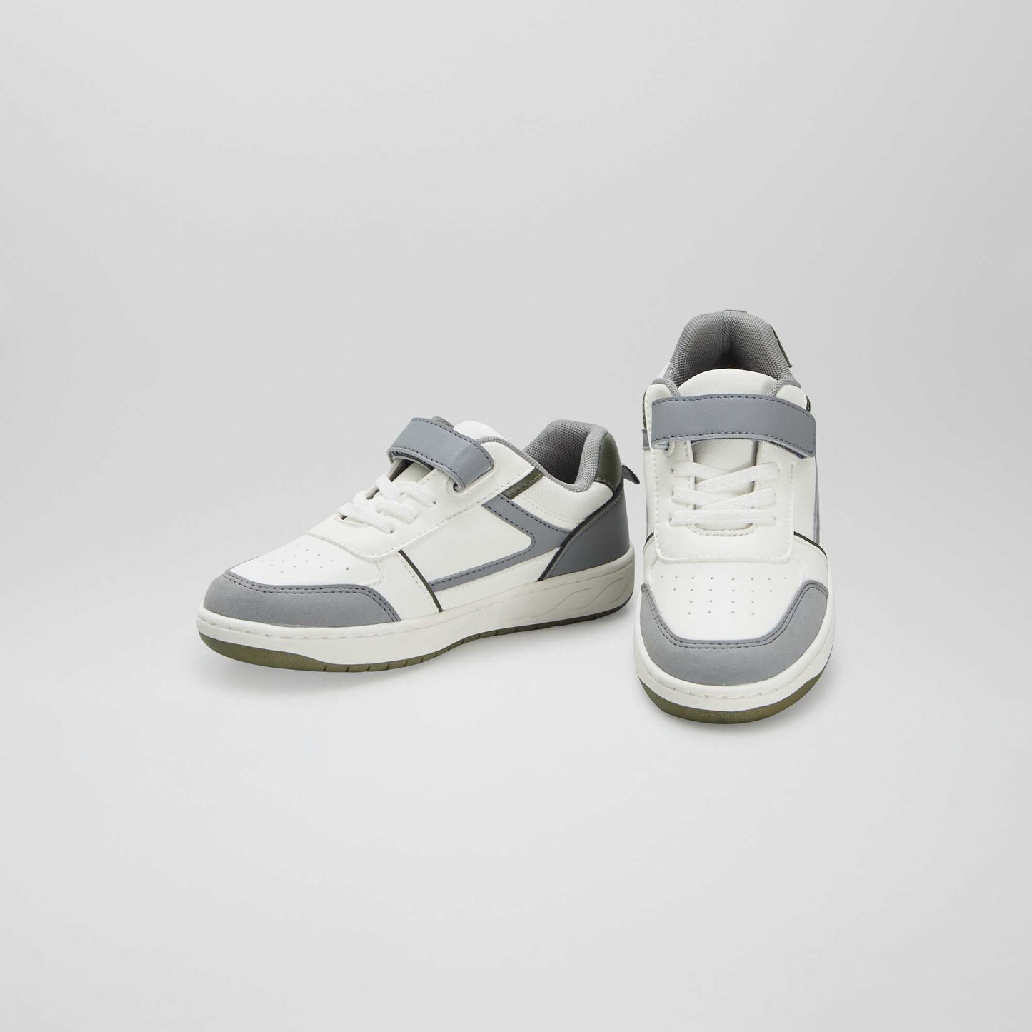 Baskets basses avec scratchs et lacets BLANC