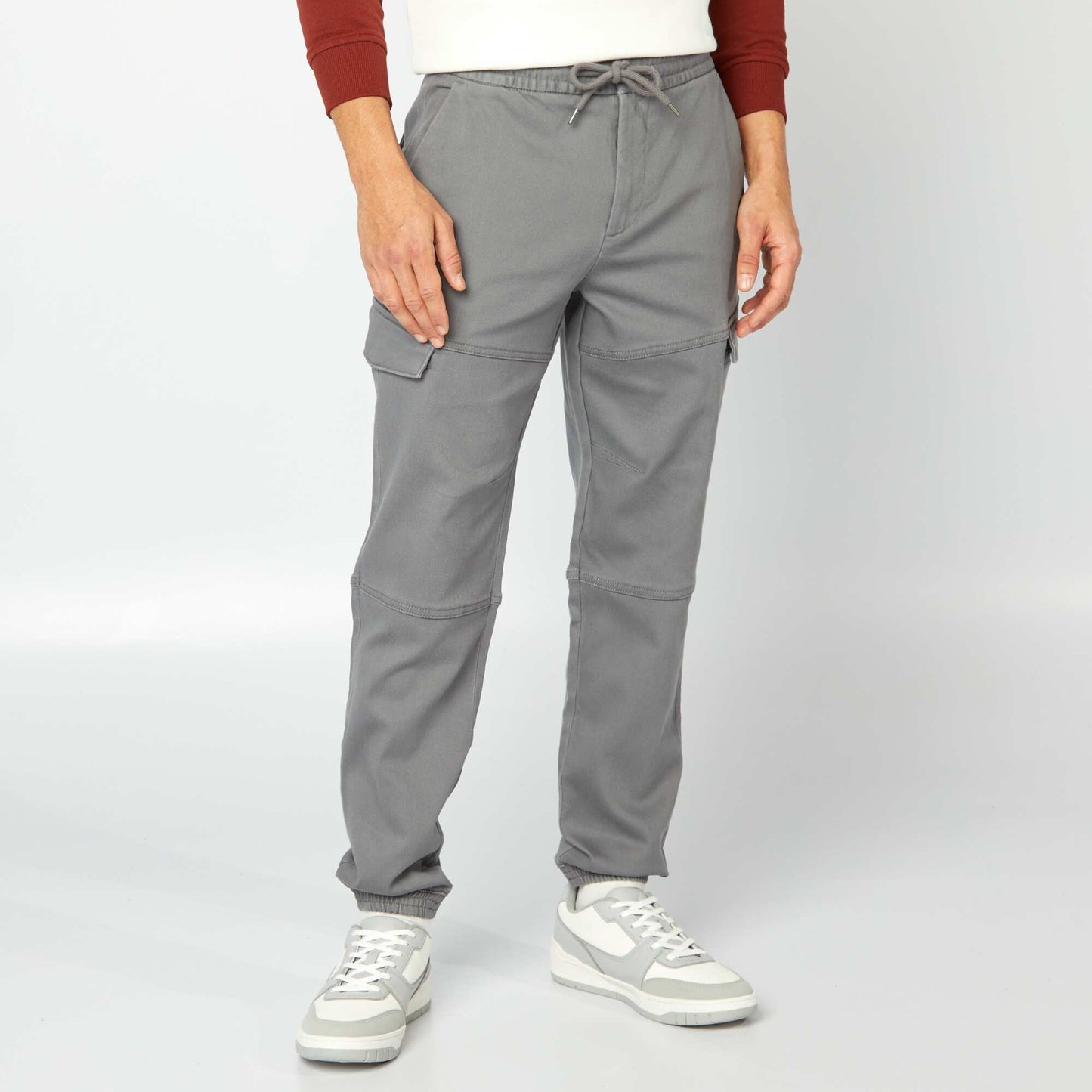 Pantalon multipoches uni GRIS