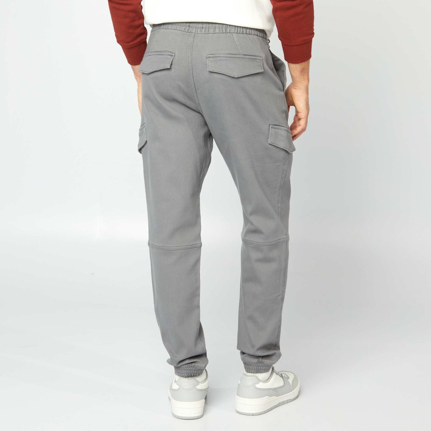 Pantalon multipoches uni GRIS