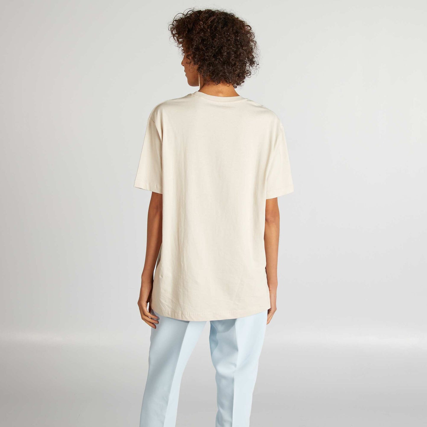 Tee-shirt basique fluide Gris clair