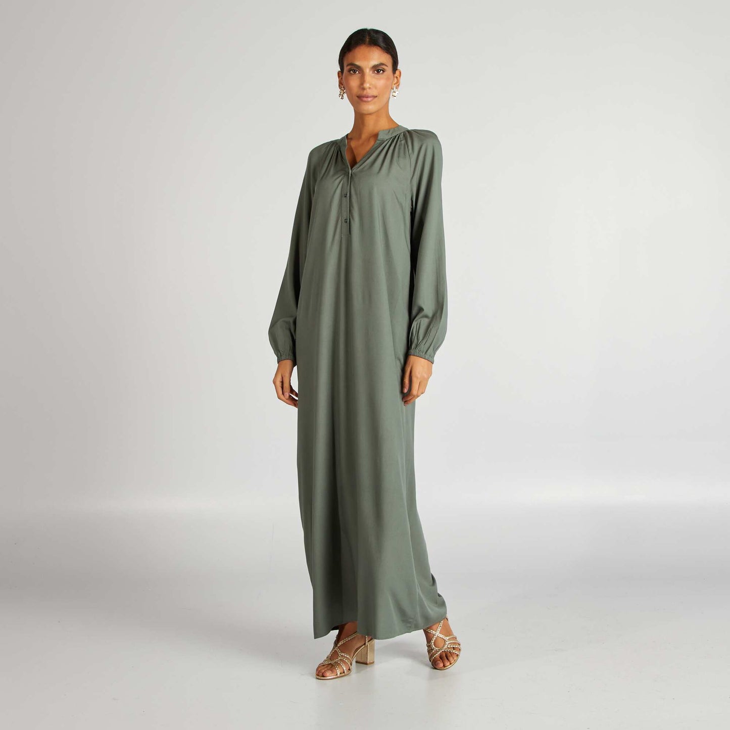 Robe longue unie Vert