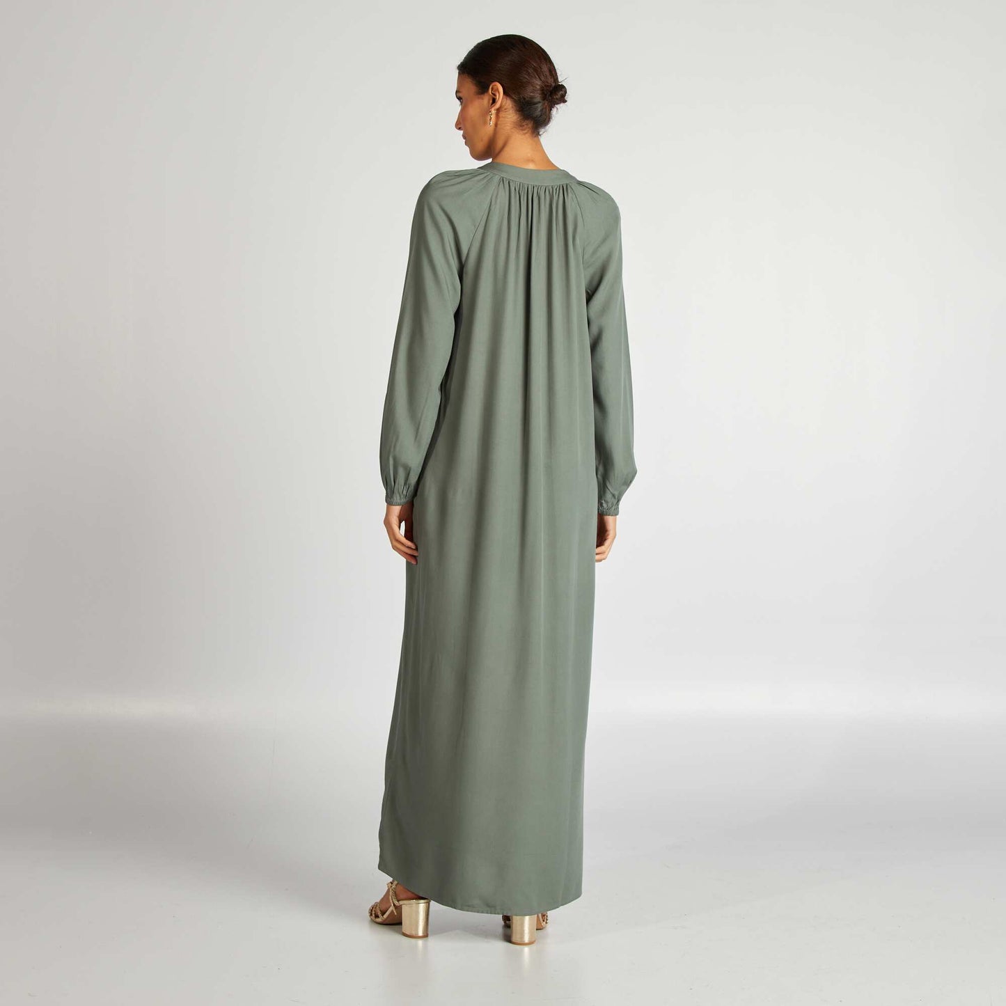 Robe longue unie Vert