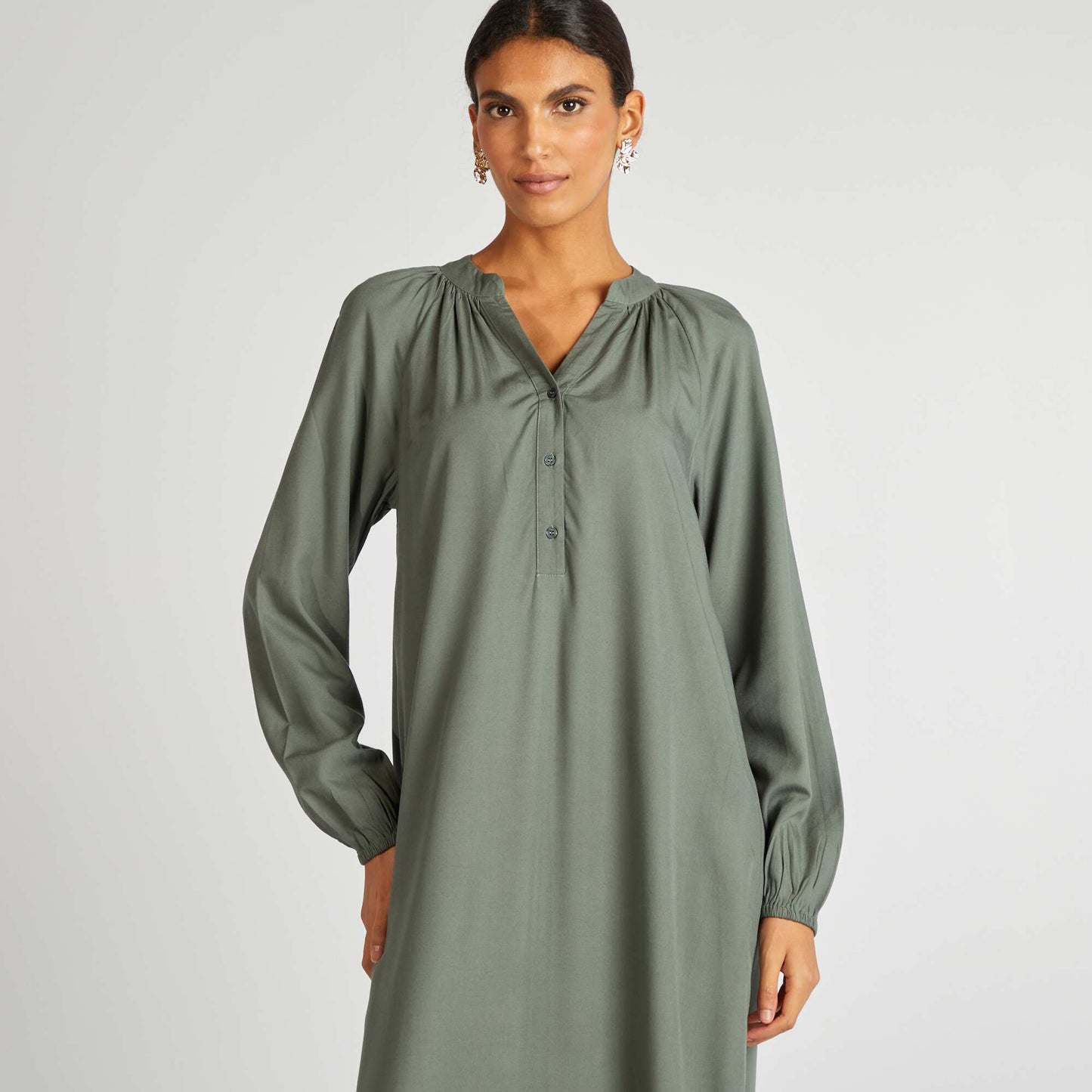 Robe longue unie Vert