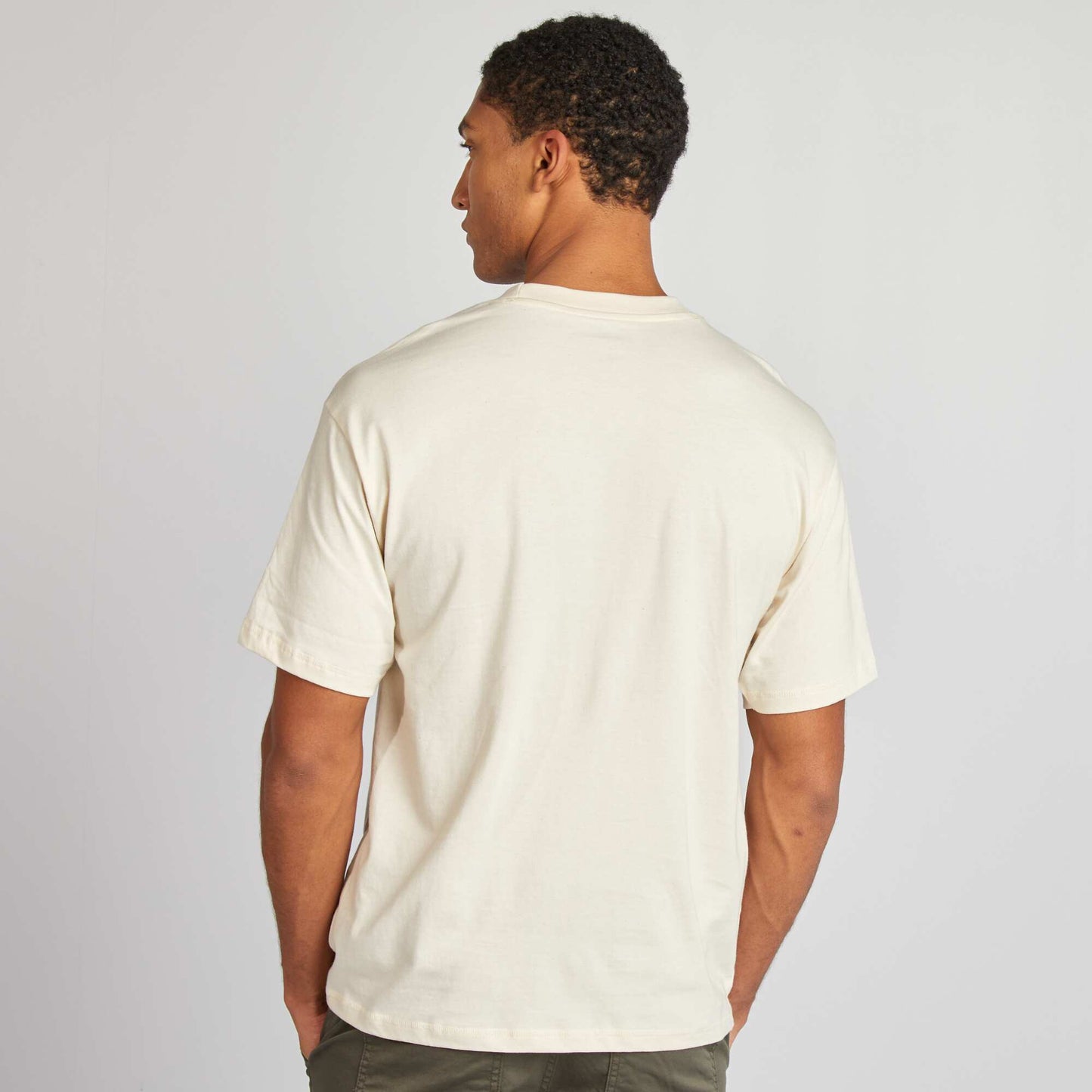 T-shirt uni avec poche poitrine Blanc