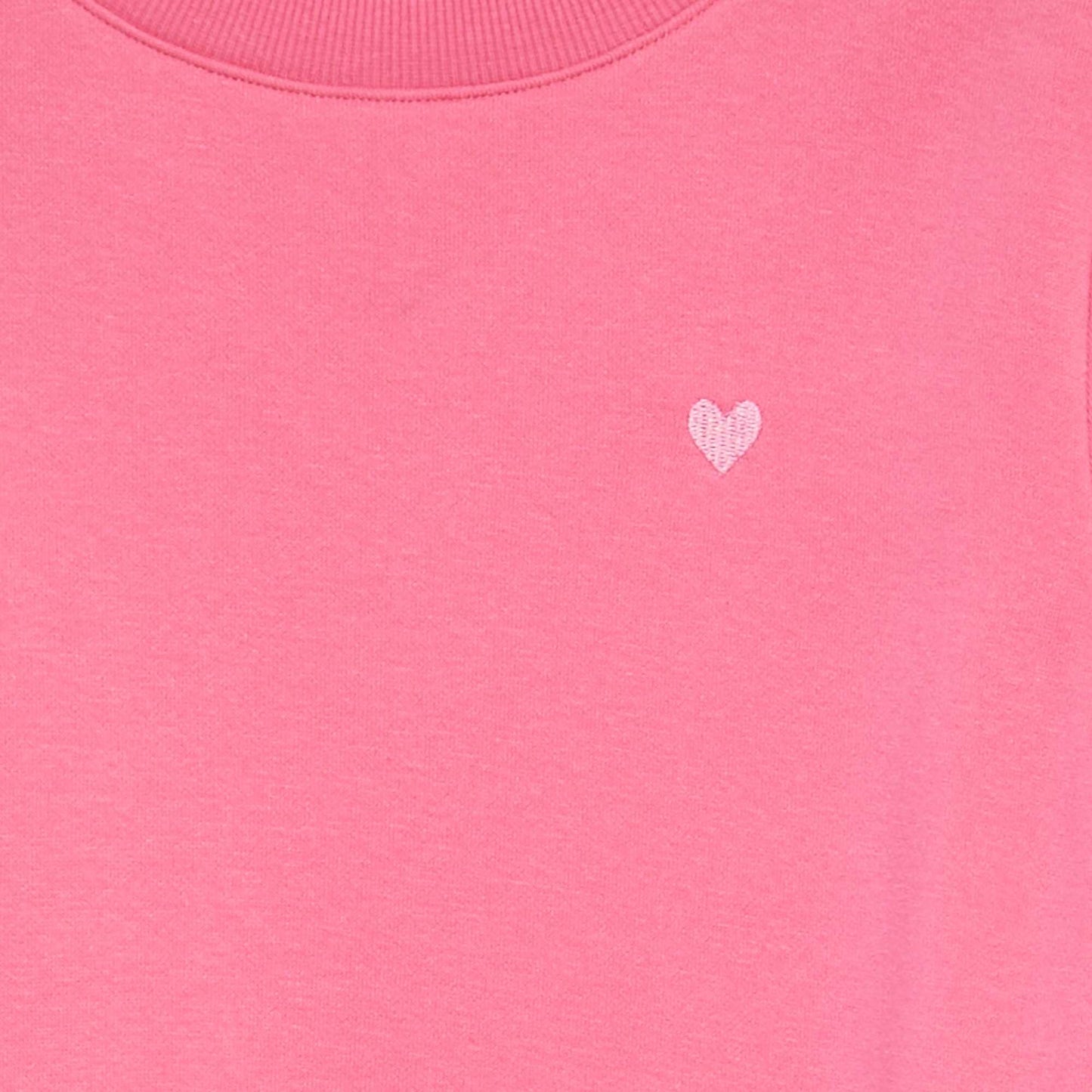 Sweat en molleton avec broderie et fronces aux épaules ROSE