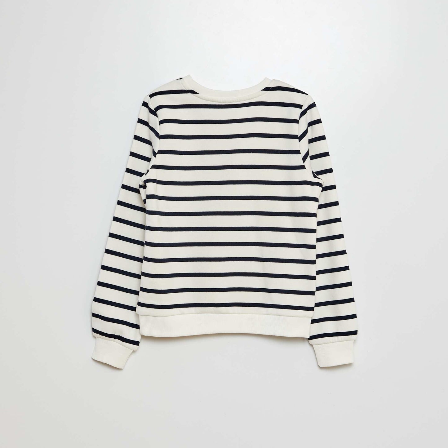 Sweat en molleton à motif BLANC/MARINE