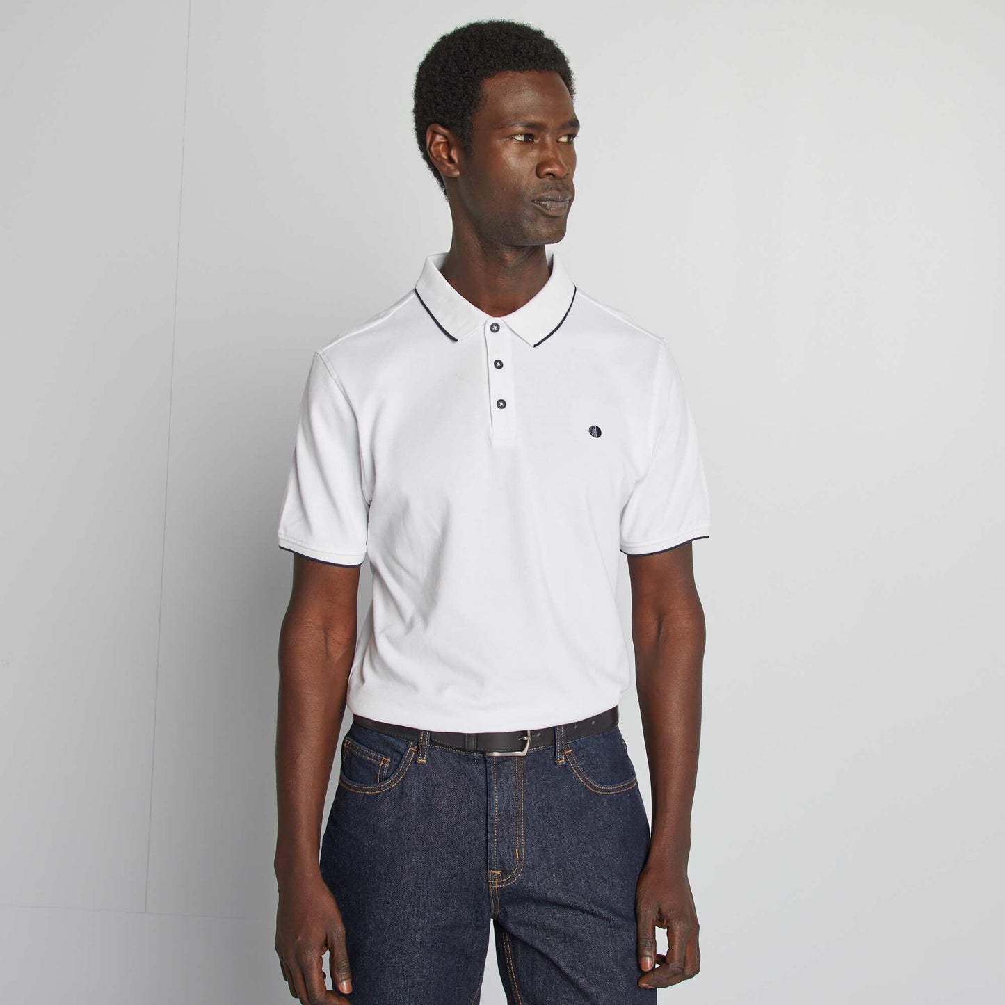 Polo en piqué  de coton BLANC
