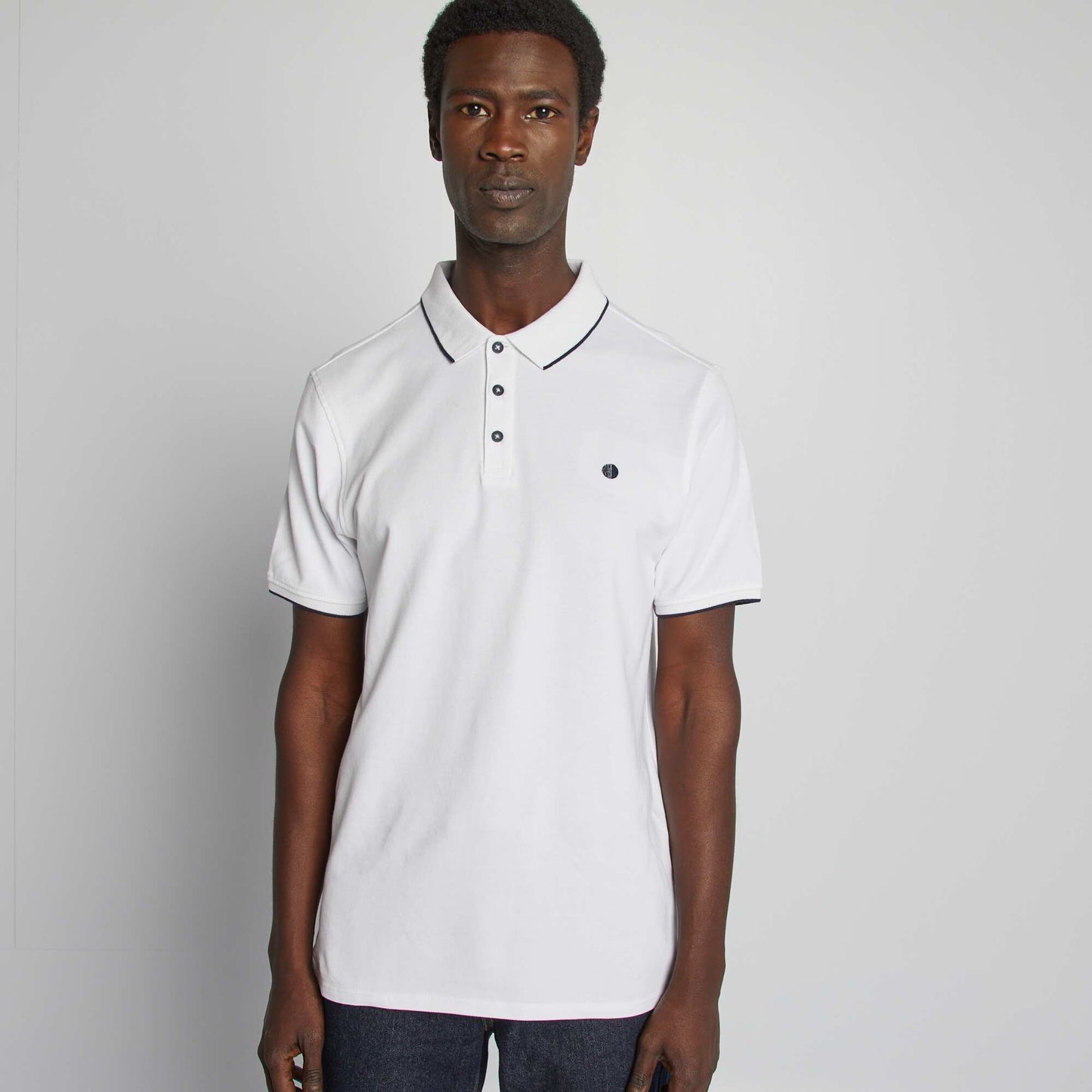 Polo en piqué  de coton BLANC