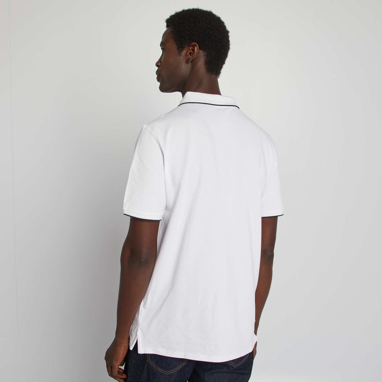 Polo en piqué  de coton BLANC