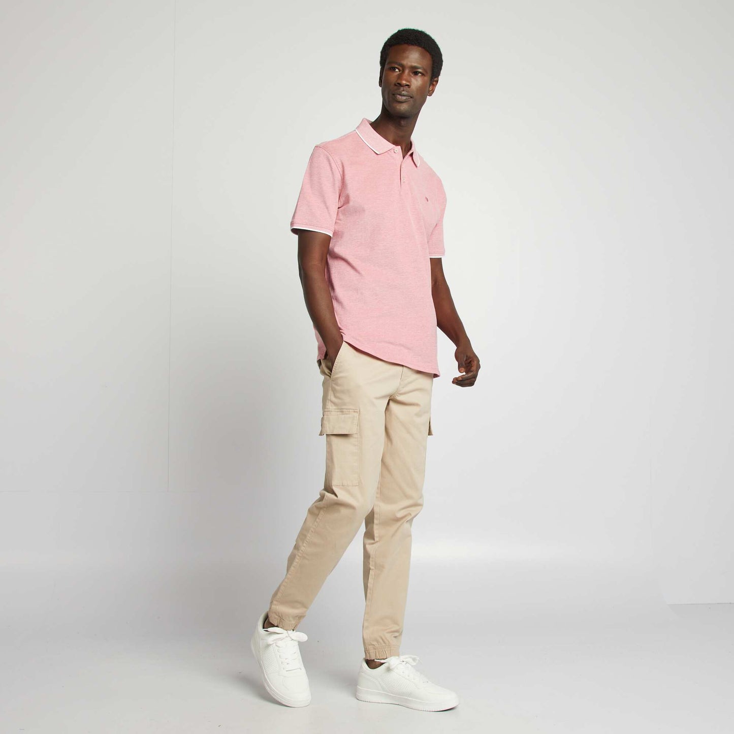 Polo en piqué de coton ROUGE