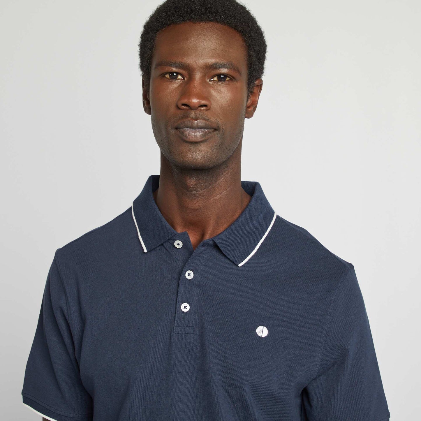 Polo en piqué de coton BLEU