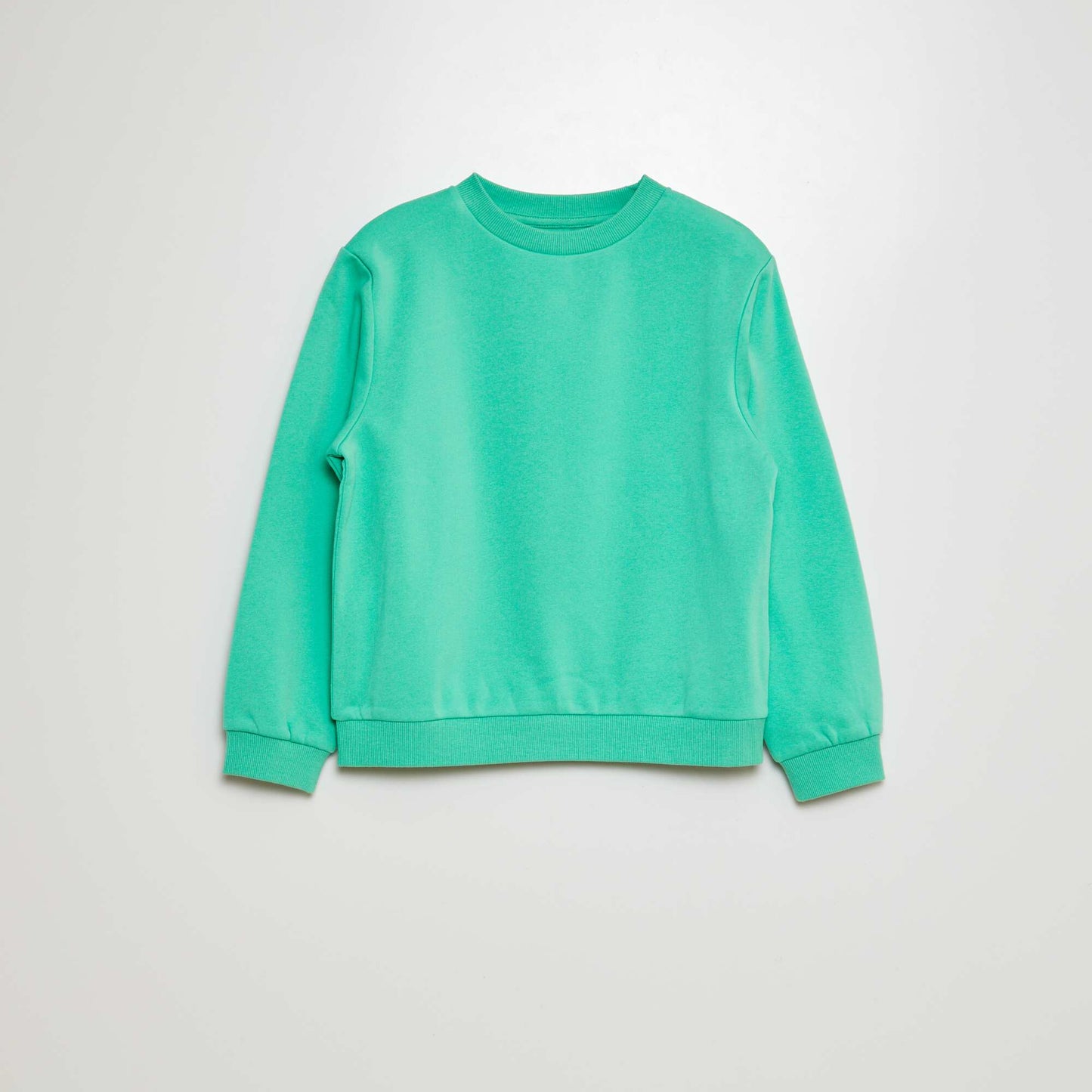 Sweat en molleton gratté uni VERT