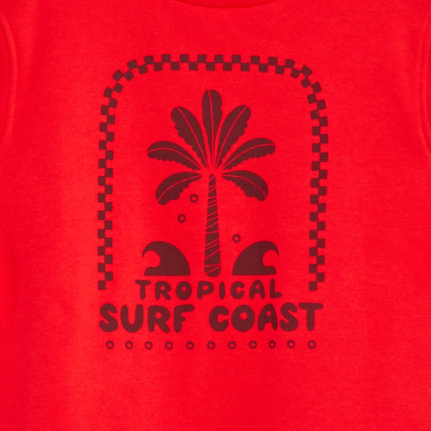 Sweat col rond imprimé ROUGE