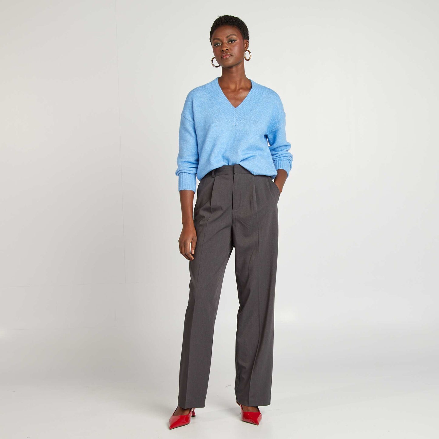 Pantalon tailleur Gris