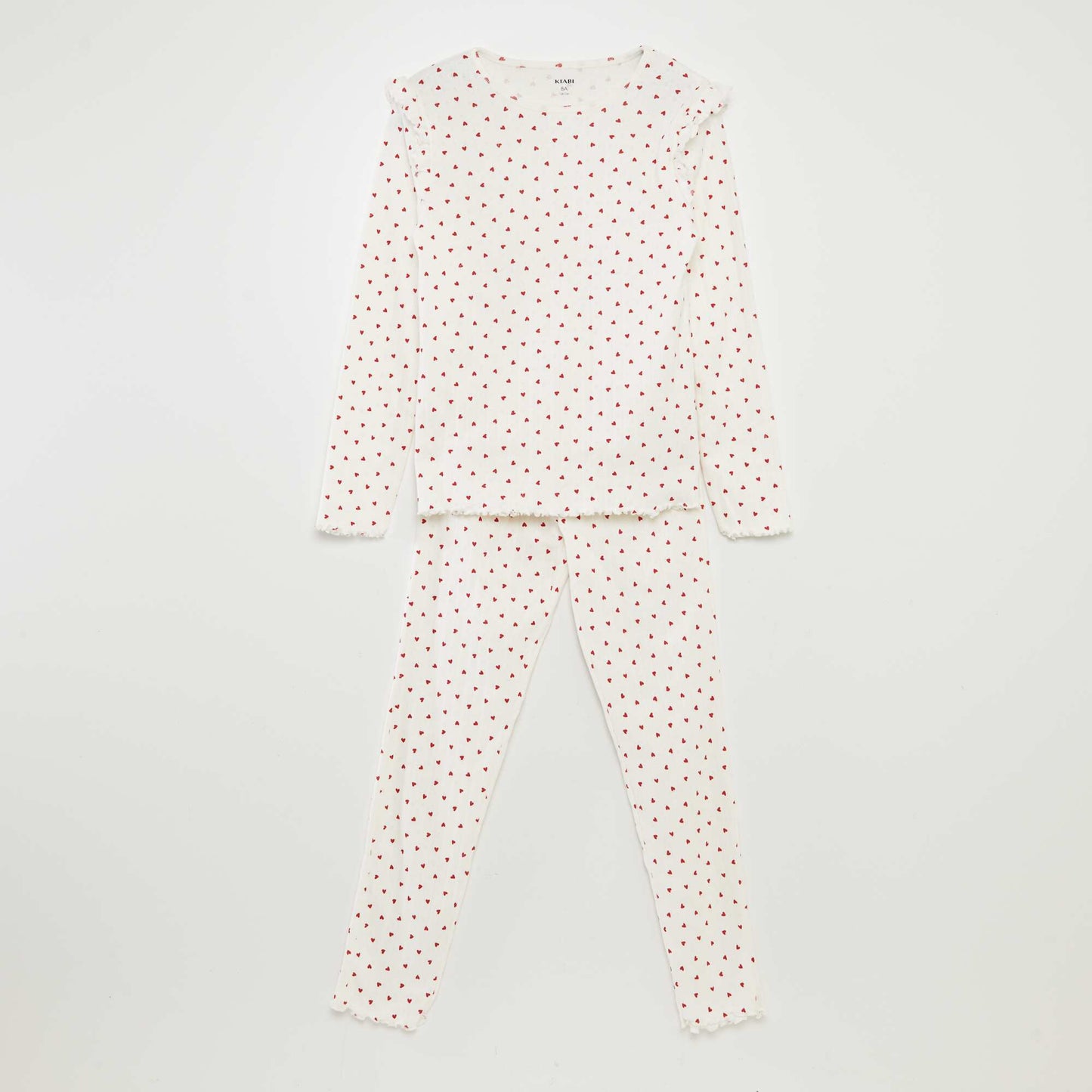 Ensemble de pyjama 'cœur' - 2 pièces BLANC/ROUGE